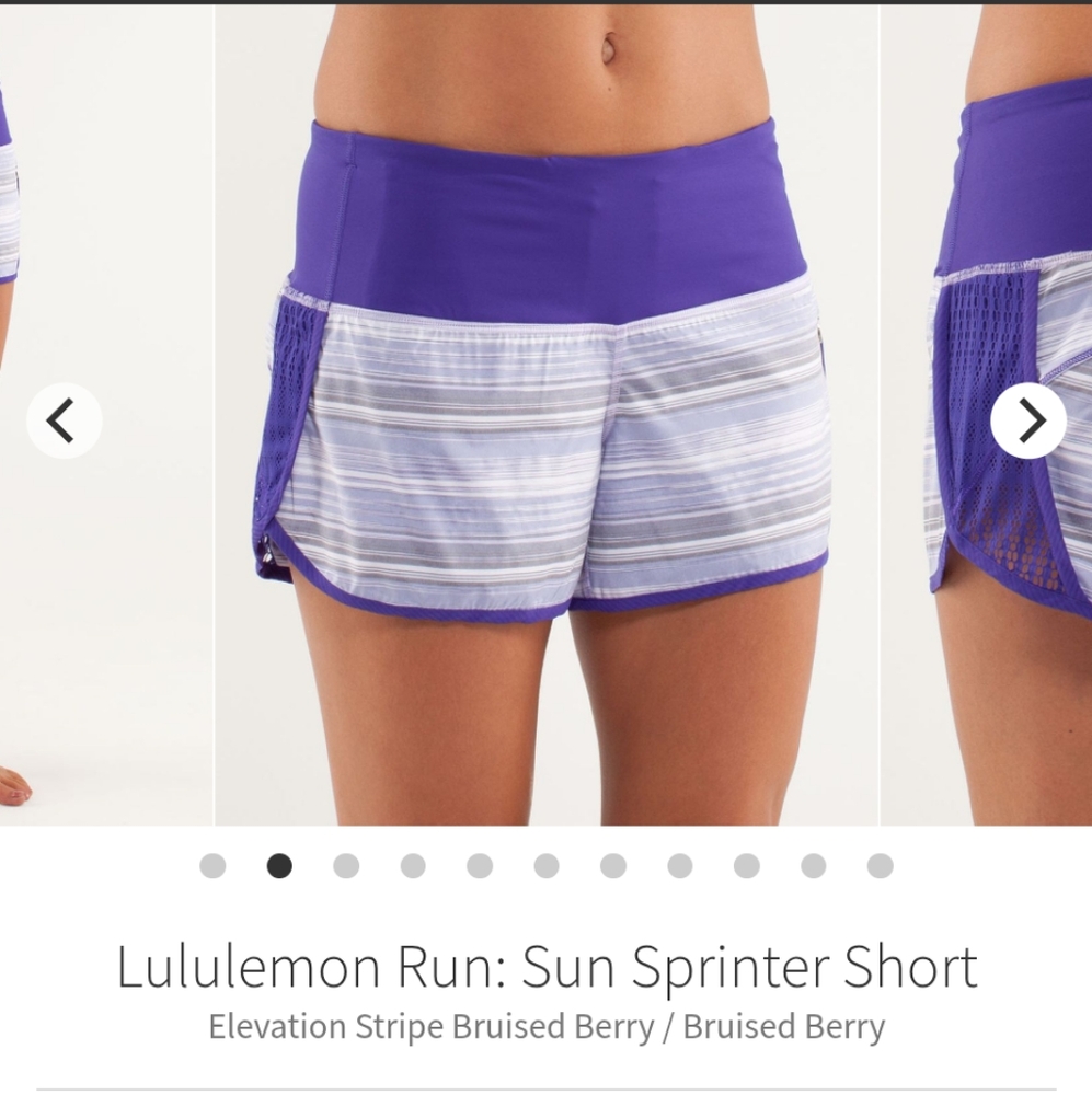 Lululemon Purple and White Sun Sprinter Running Shorts